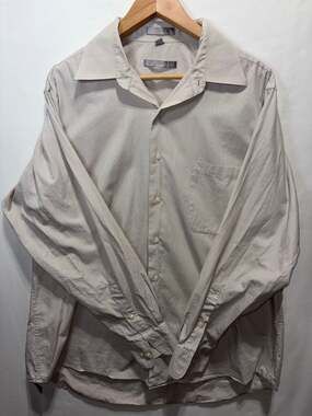 Geoffrey Beene Beige Dress Shirt 17 34/35 XL, EUC